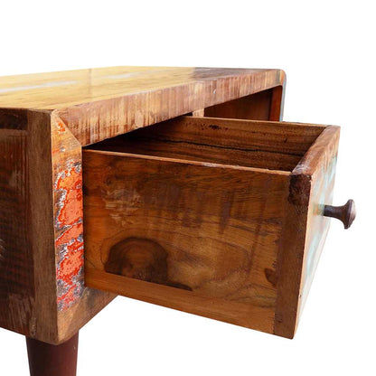 Tavolino con Bordo Curvo 1 Cassetto Legno di Recupero | homemem39
