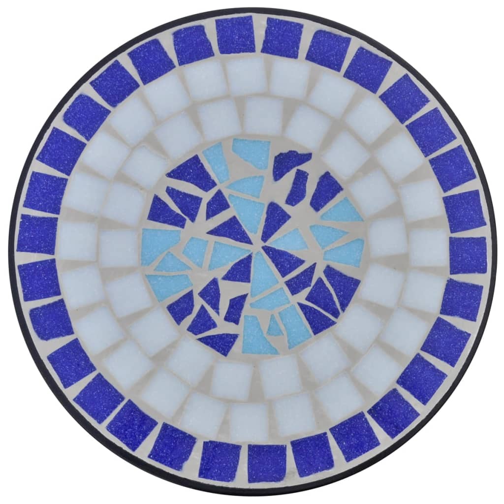 Tavolino Piante Modello Mosaico Blu e Bianco - homemem39
