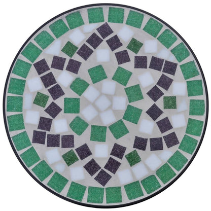 Tavolino per Piante con Mosaico Verde e Bianco | homemem39