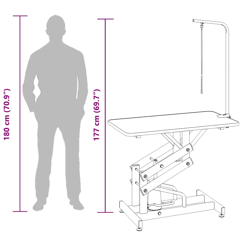 Tavolo di Toelettatura Idraulico per Cani Gatti Regolabile - homemem39