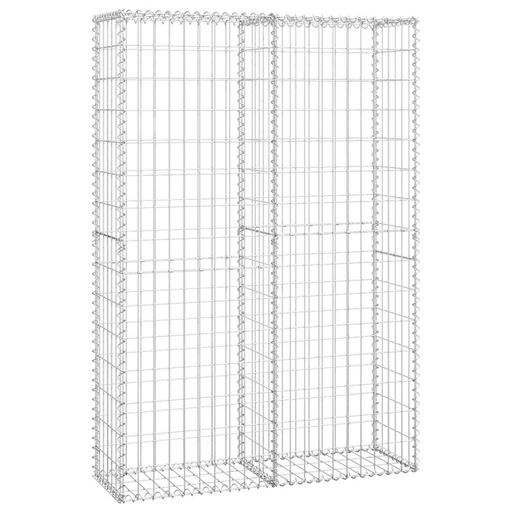 Cesto Gabbione con Coperchio in Filo Zincato 150 x 100 x 30 cm