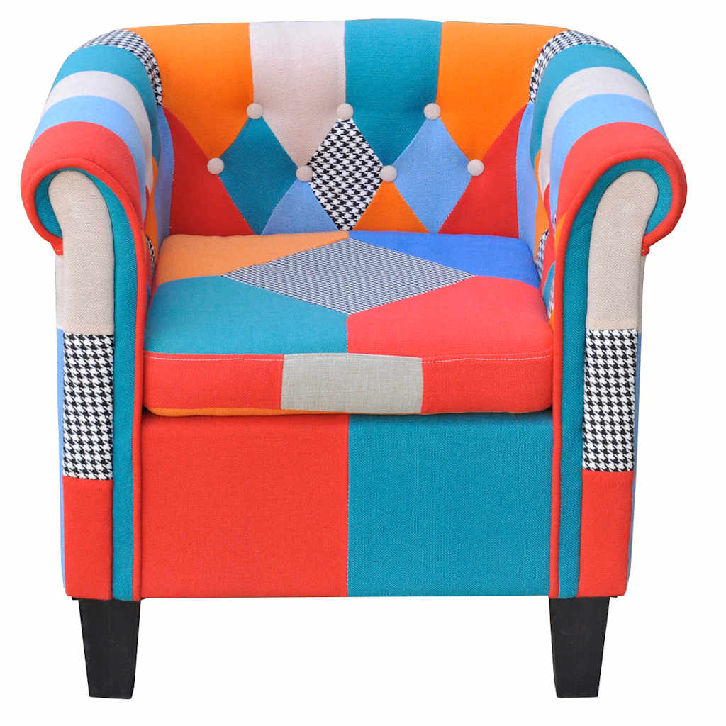 Poltrona con Design Patchwork in Tessuto