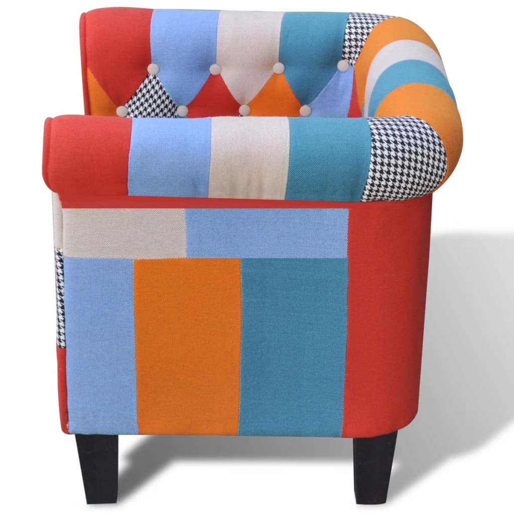 Poltrona con Design Patchwork in Tessuto - homemem39
