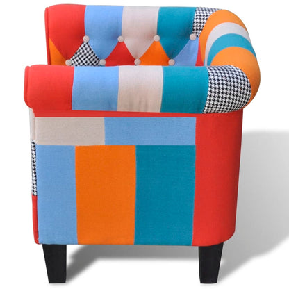 Poltrona con Design Patchwork in Tessuto - homemem39