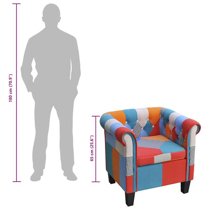 Poltrona con Design Patchwork in Tessuto - homemem39