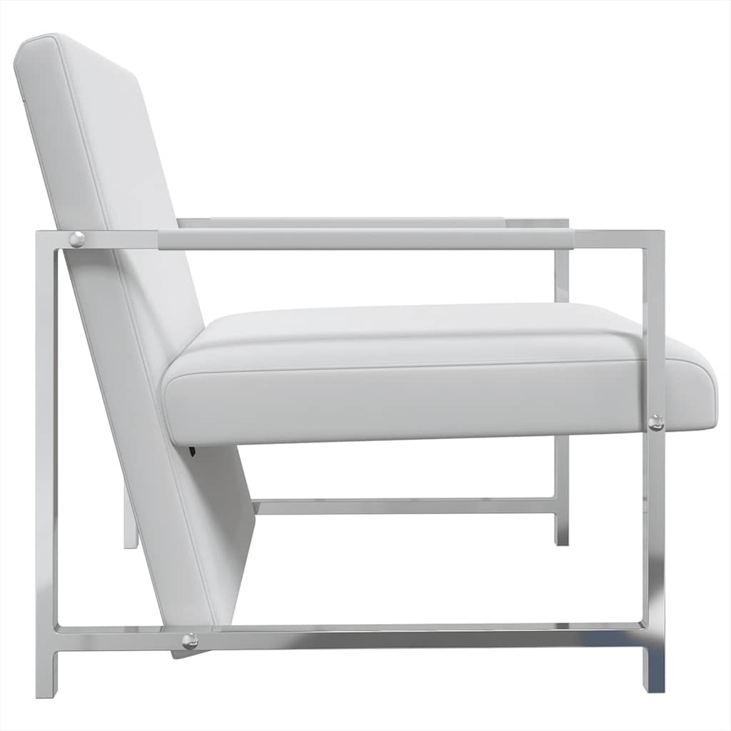 Poltrone 2 pz con Telaio Cromato Bianche in Similpelle | homemem39