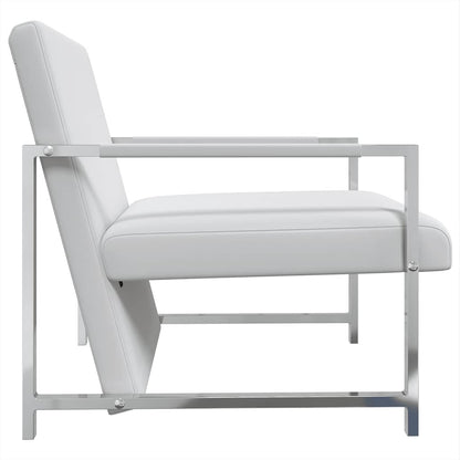 Poltrone 2 pz con Telaio Cromato Bianche in Similpelle | homemem39