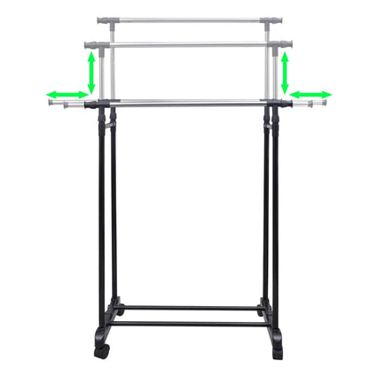 Appendiabiti Regolabili 2 pz con 2 Aste per Abiti - homemem39