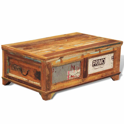 Tavolino da Caffè con Stoccaggio Vintage in Legno di Recupero | homemem39