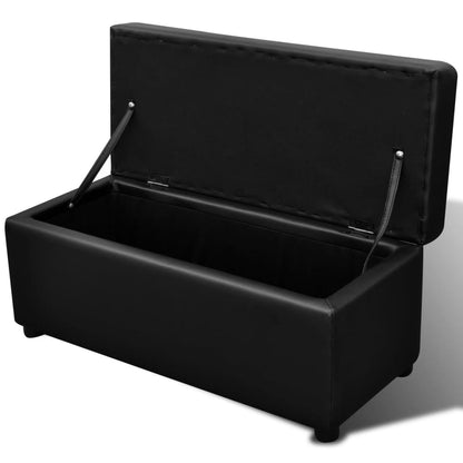 Set Cassapanche e Poggiapiedi in Pelle Artificiale Nero | homemem39