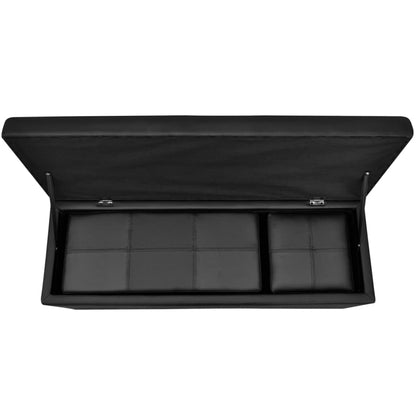 Set Cassapanche e Poggiapiedi in Pelle Artificiale Nero | homemem39