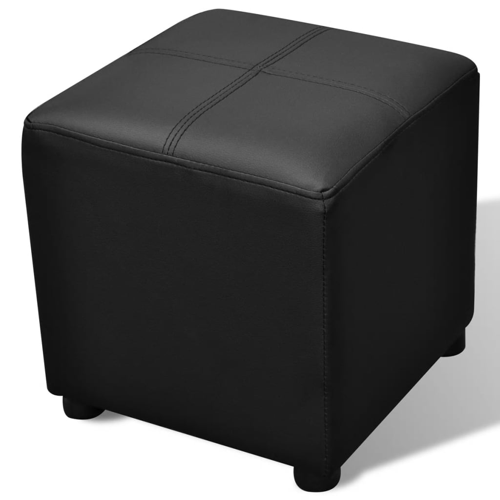 Set Cassapanche e Poggiapiedi in Pelle Artificiale Nero | homemem39