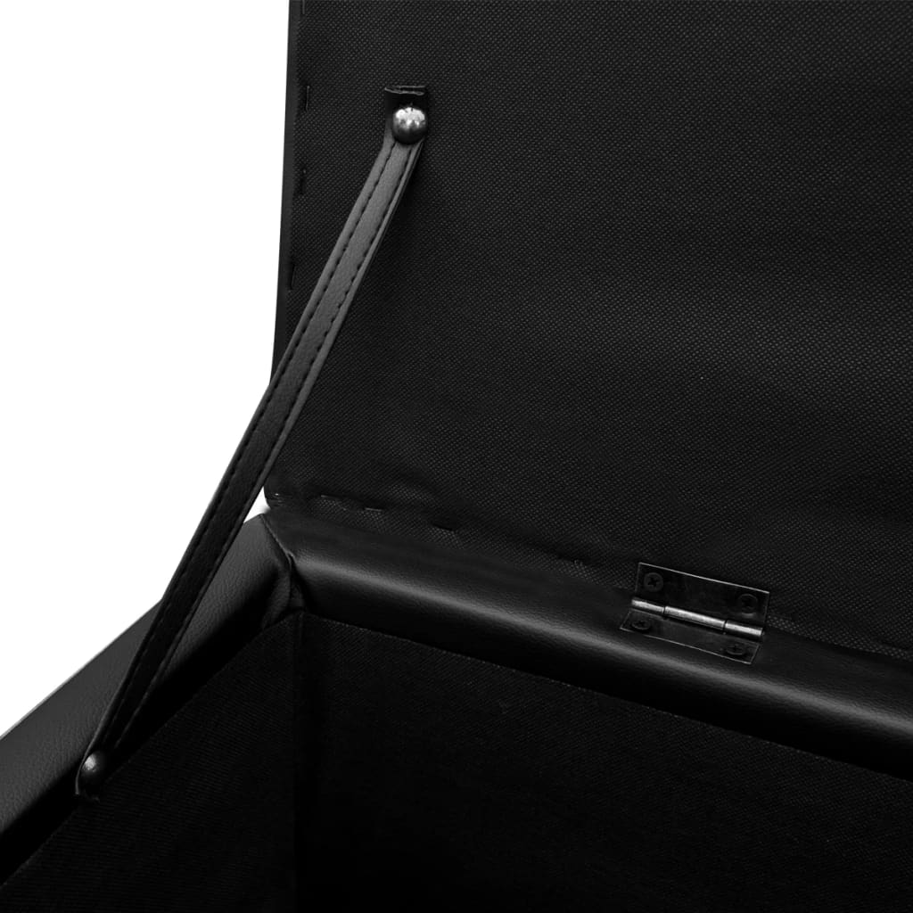 Set Cassapanche e Poggiapiedi in Pelle Artificiale Nero | homemem39