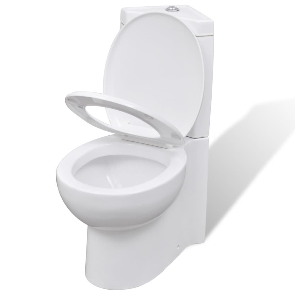 Vaso WC in Ceramica da Bagno ad Angolo Bianco