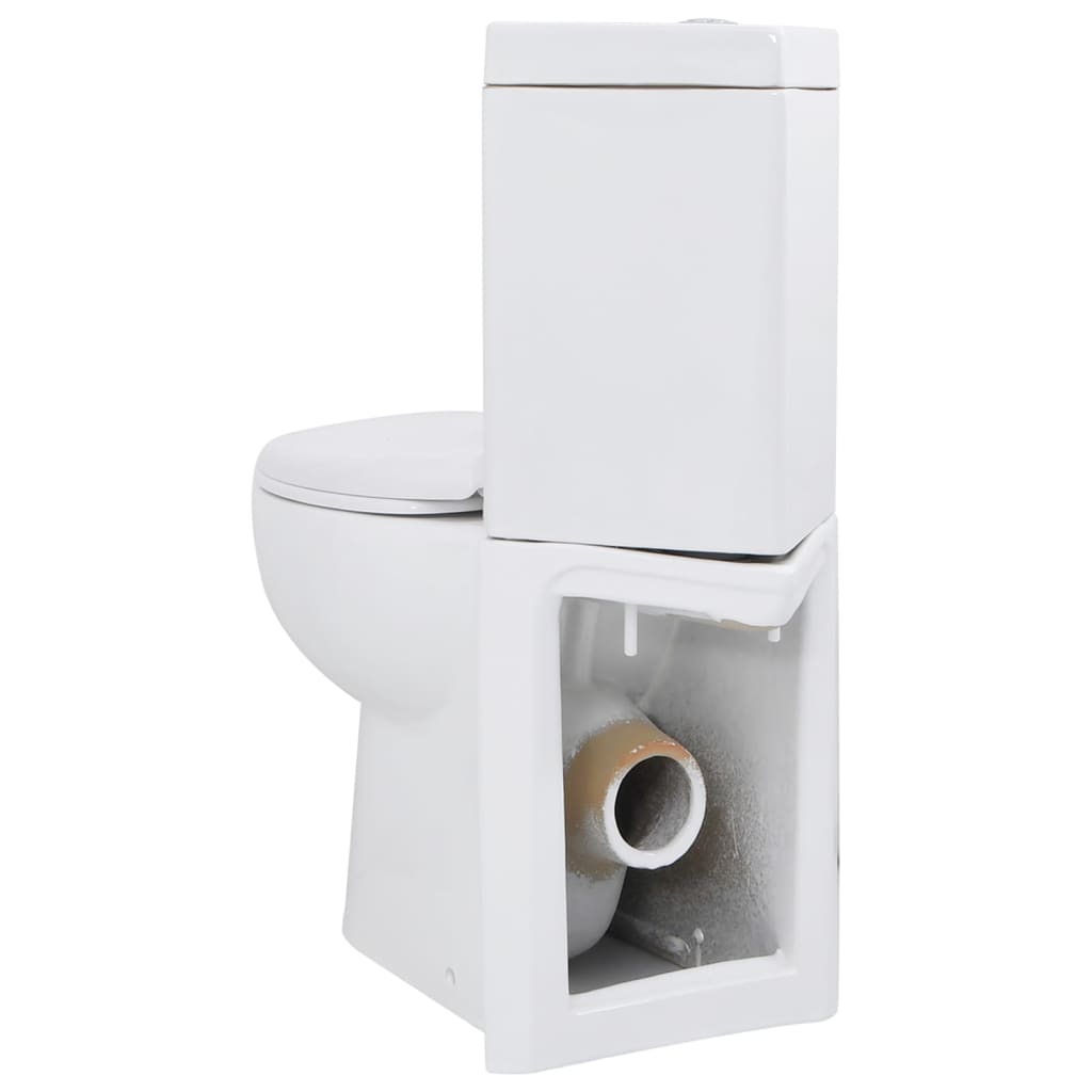 Vaso WC in Ceramica da Bagno ad Angolo Bianco - homemem39