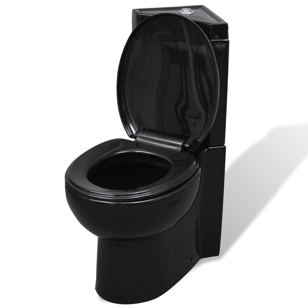 Vaso WC in Ceramica da Bagno ad Angolo Nero