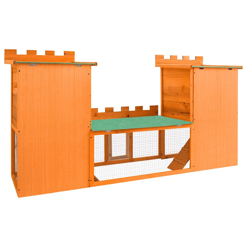 Conigliera all'Aperto Grande Gabbia Animali Piccoli 2 Casette - homemem39