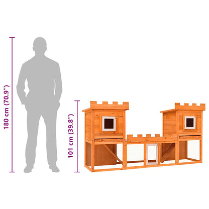 Conigliera all'Aperto Grande Gabbia Animali Piccoli 2 Casette - homemem39