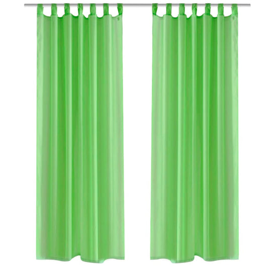 Tende Trasparenti 2 pz Verde Mela 140 x 225 cm - homemem39