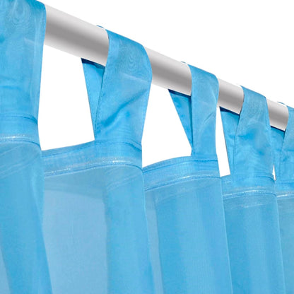 Tende Trasparenti 2 pz Turchese 140 x 245 cm