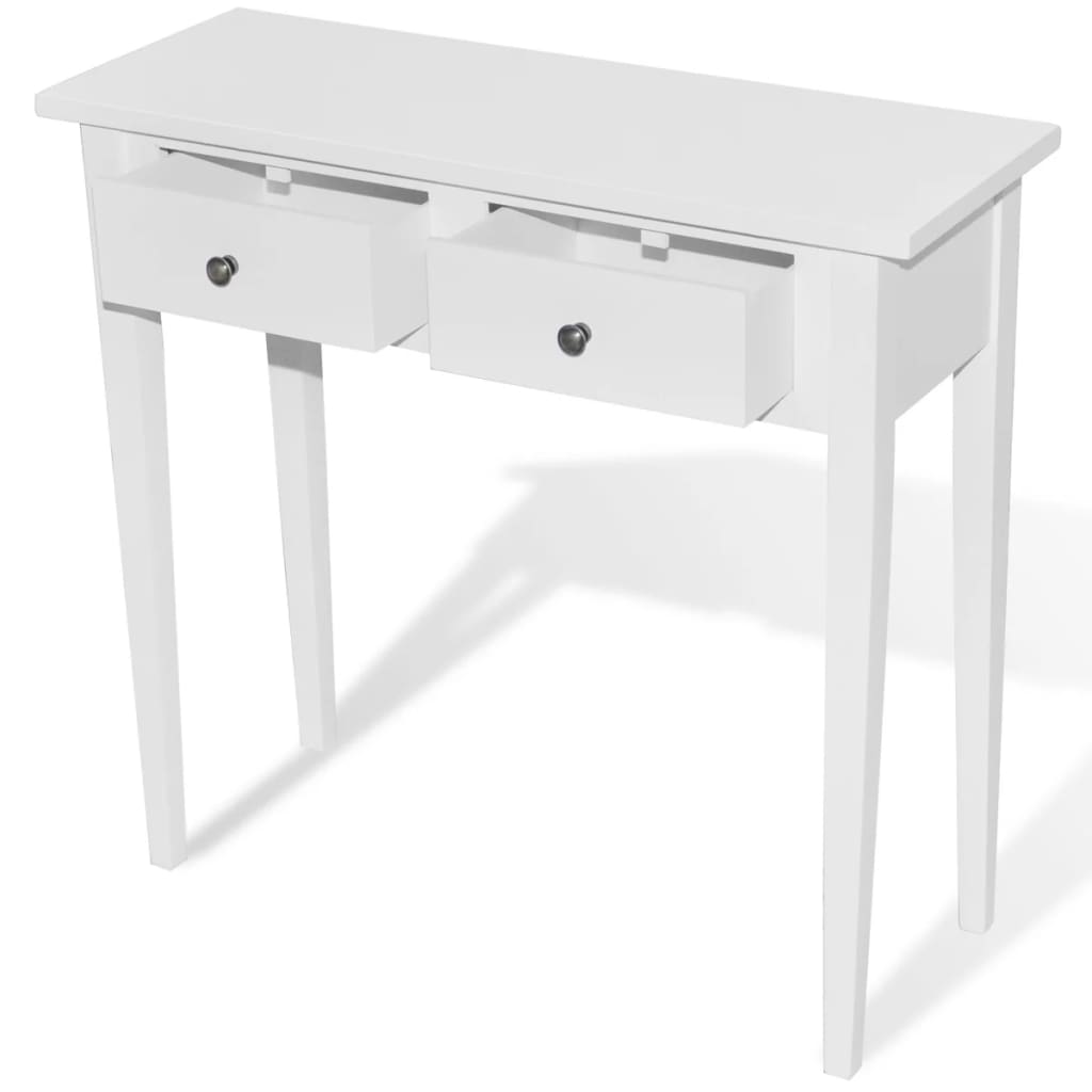 Tavolo Consolle da Trucco con 2 Cassetti Bianco | homemem39