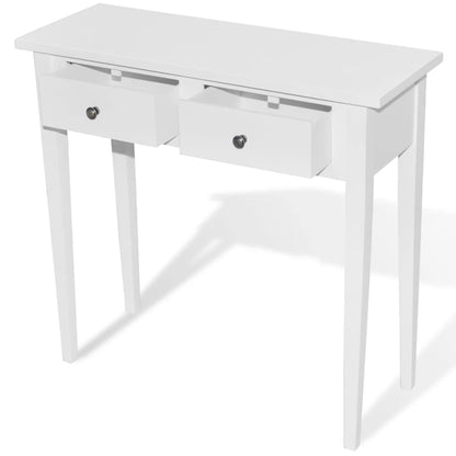 Tavolo Consolle da Trucco con 2 Cassetti Bianco | homemem39