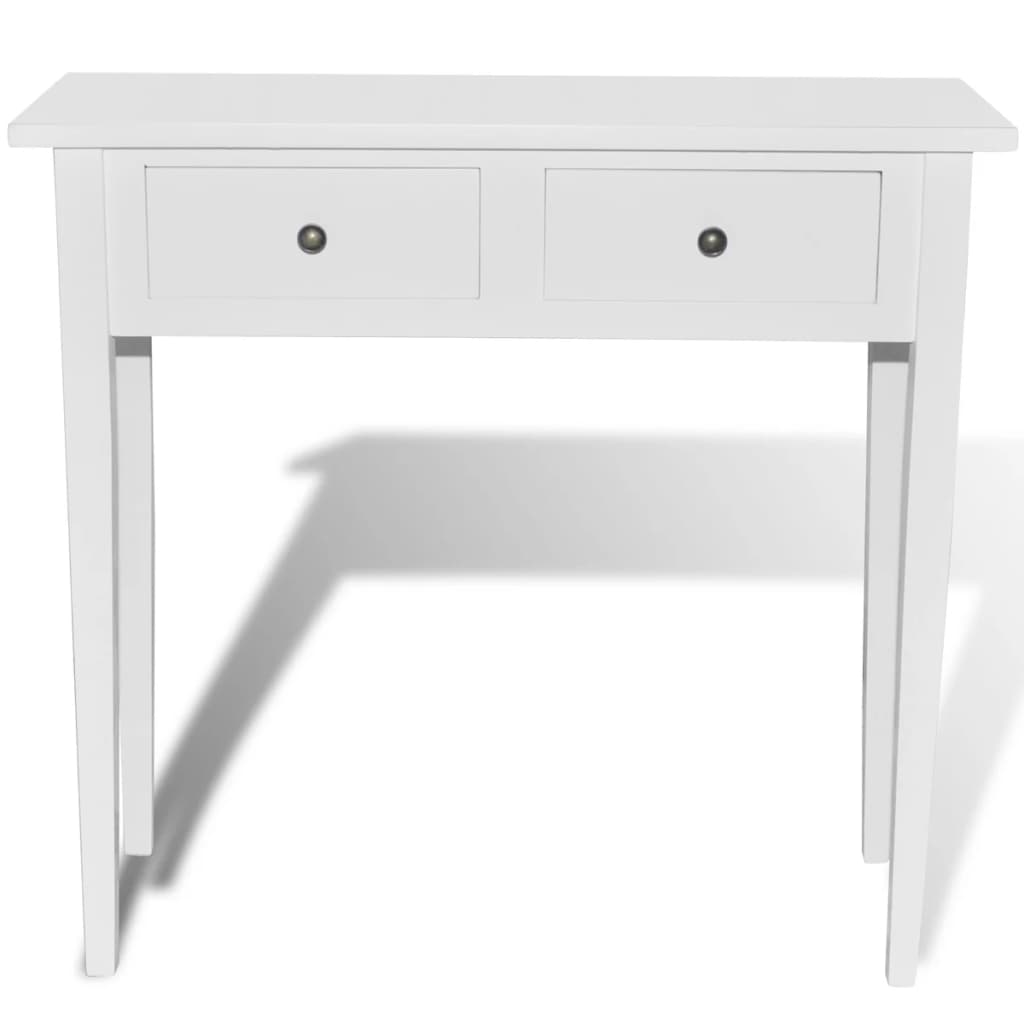 Tavolo Consolle da Trucco con 2 Cassetti Bianco | homemem39