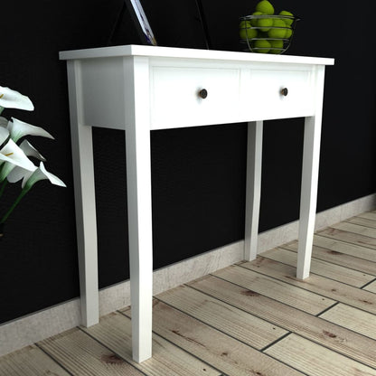 Tavolo Consolle da Trucco con 2 Cassetti Bianco | homemem39