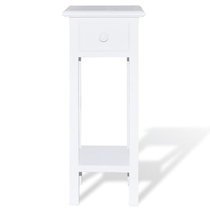 Tavolino Laterale con Cassetto Bianco | homemem39