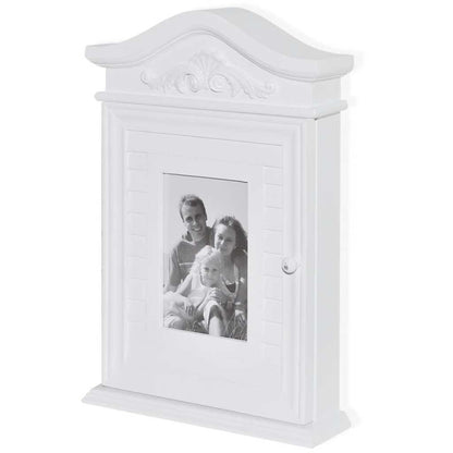 Armadietto per Chiavi con Cornice Foto Bianco