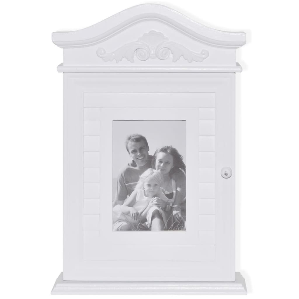 Armadietto per Chiavi con Cornice Foto Bianco | homemem39