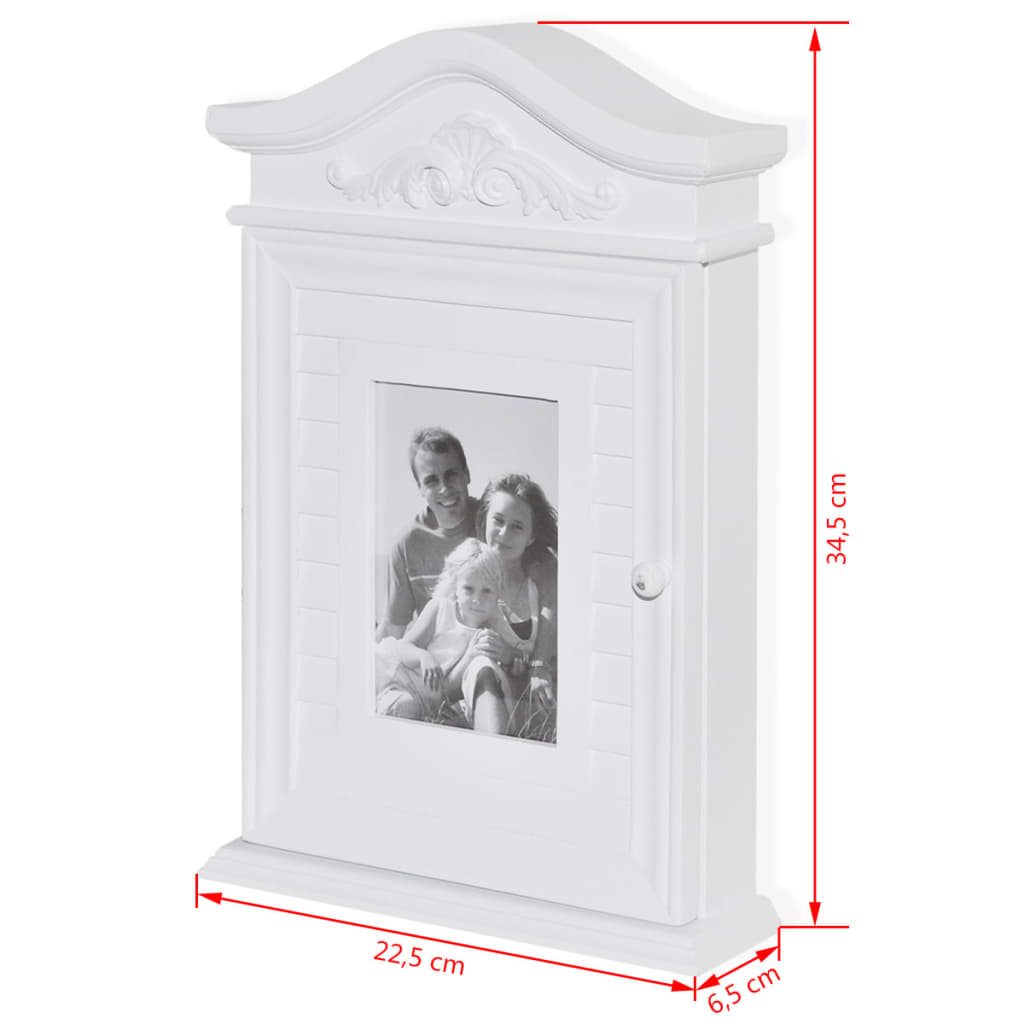Armadietto per Chiavi con Cornice Foto Bianco | homemem39