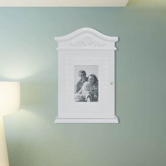 Armadietto per Chiavi con Cornice Foto Bianco | homemem39