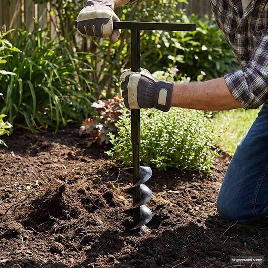 Trapano da terra con manico 120 mm con Tubo di prolunga Acciaio 9 m | homemem39