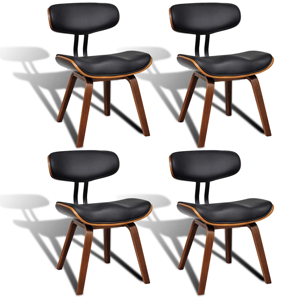 Sedie da Pranzo 4 pz in Legno Piegato e Similpelle