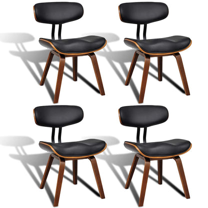 Sedie da Pranzo 4 pz in Legno Piegato e Similpelle