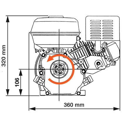 Motore a Benzina Nero 6,5 HP 4,8 kW | homemem39