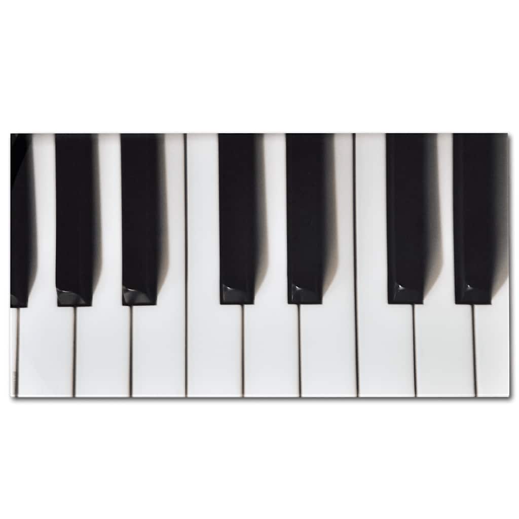 Tavolino da Salotto con Piano in Vetro con Stampa Pianoforte