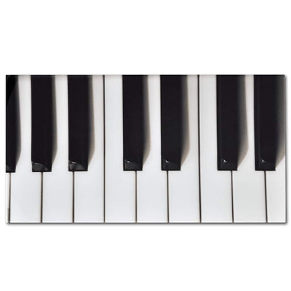 Tavolino da Salotto con Piano in Vetro con Stampa Pianoforte