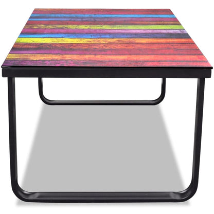 Tavolino da Salotto con Piano in Vetro con Stampa Arcobaleno | homemem39