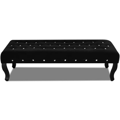 Panchina in Velluto Nero con Bottoni di Cristallo | homemem39
