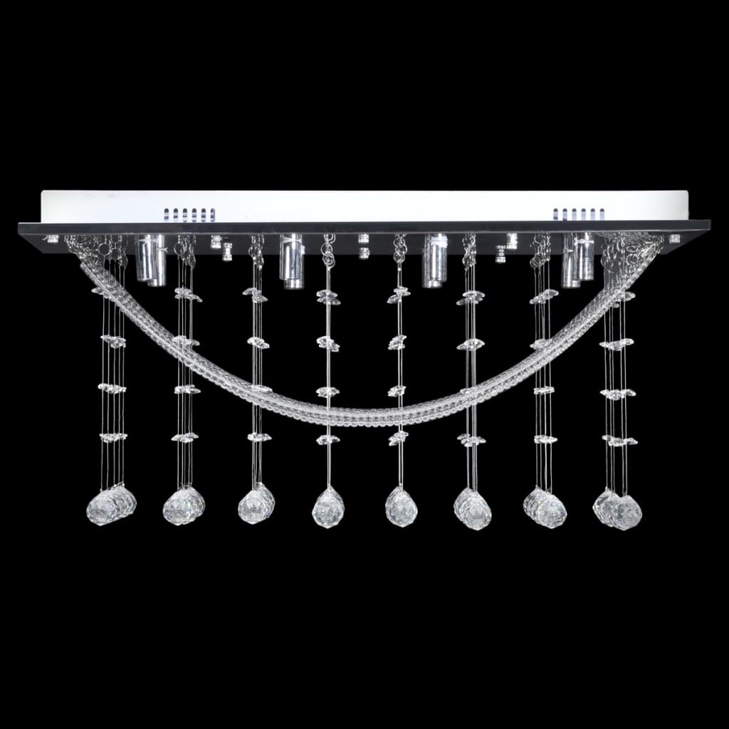 Lampada da Soffitto Bianca con Cristalli di Vetro 8 x G9 29 cm - homemem39