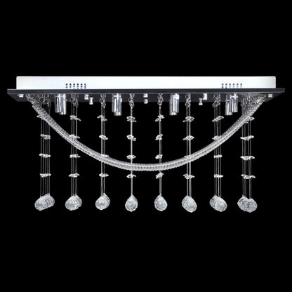 Lampada da Soffitto Bianca con Cristalli di Vetro 8 x G9 29 cm - homemem39