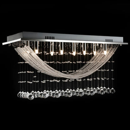 Lampada da Soffitto Bianca con Cristalli di Vetro 8 x G9 29 cm - homemem39