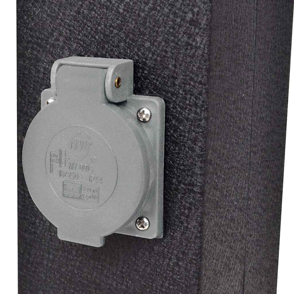 Presa Elettrica da Giardino a Pilastro Nera con Luce - homemem39