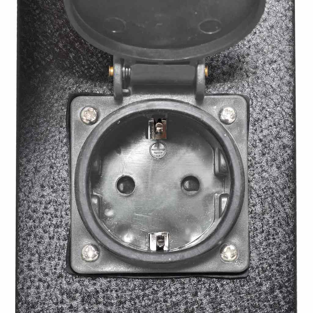 Presa Elettrica da Giardino a Pilastro Nera con Luce - homemem39