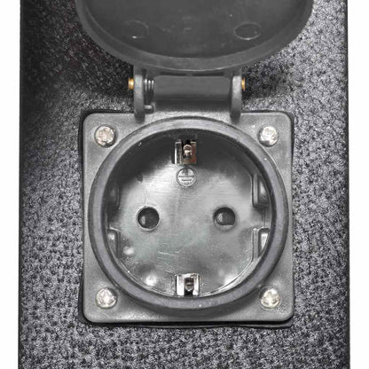 Presa Elettrica da Giardino a Pilastro Nera con Luce - homemem39