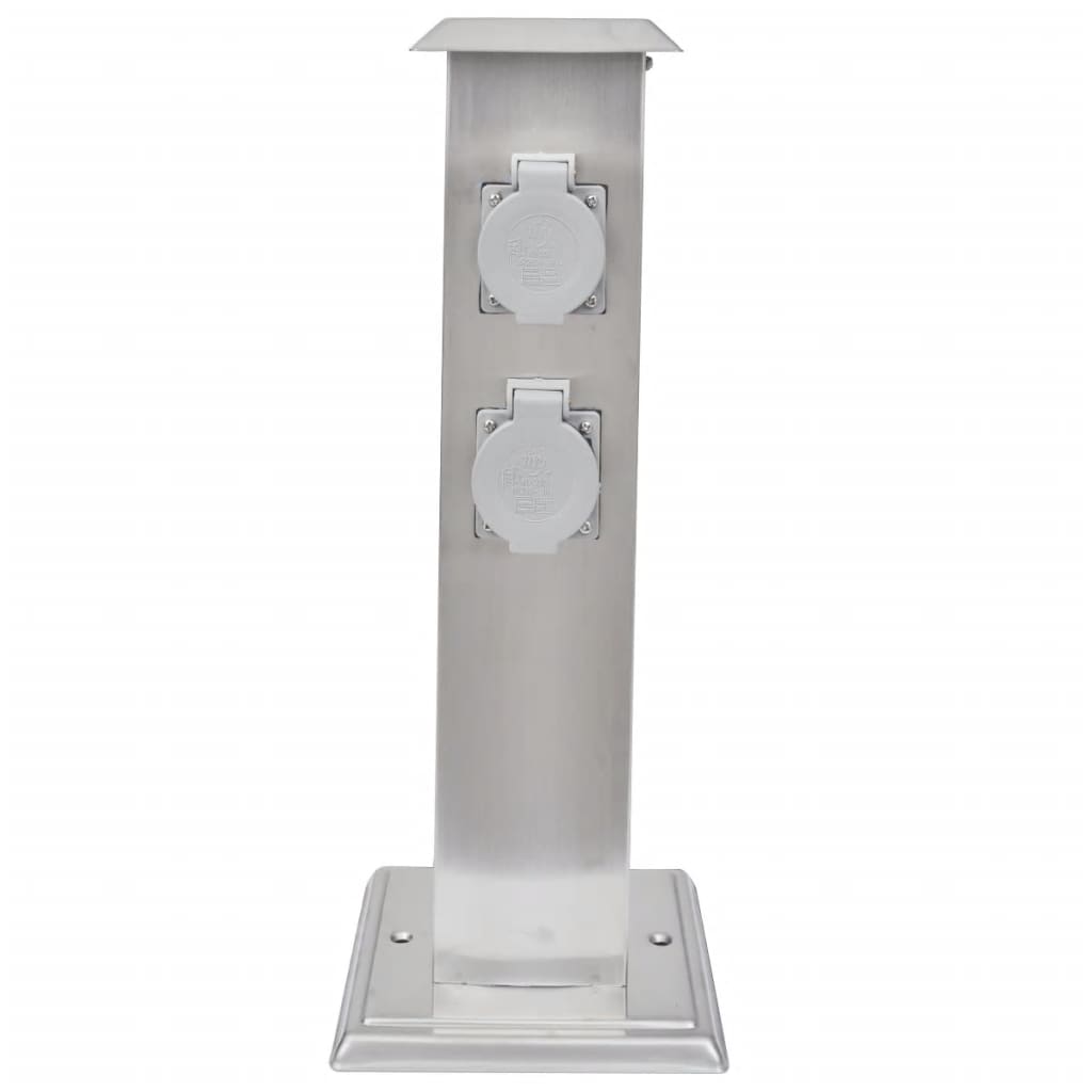 Presa Elettrica da Giardino a Pilastro in Acciaio Inossidabile - homemem39