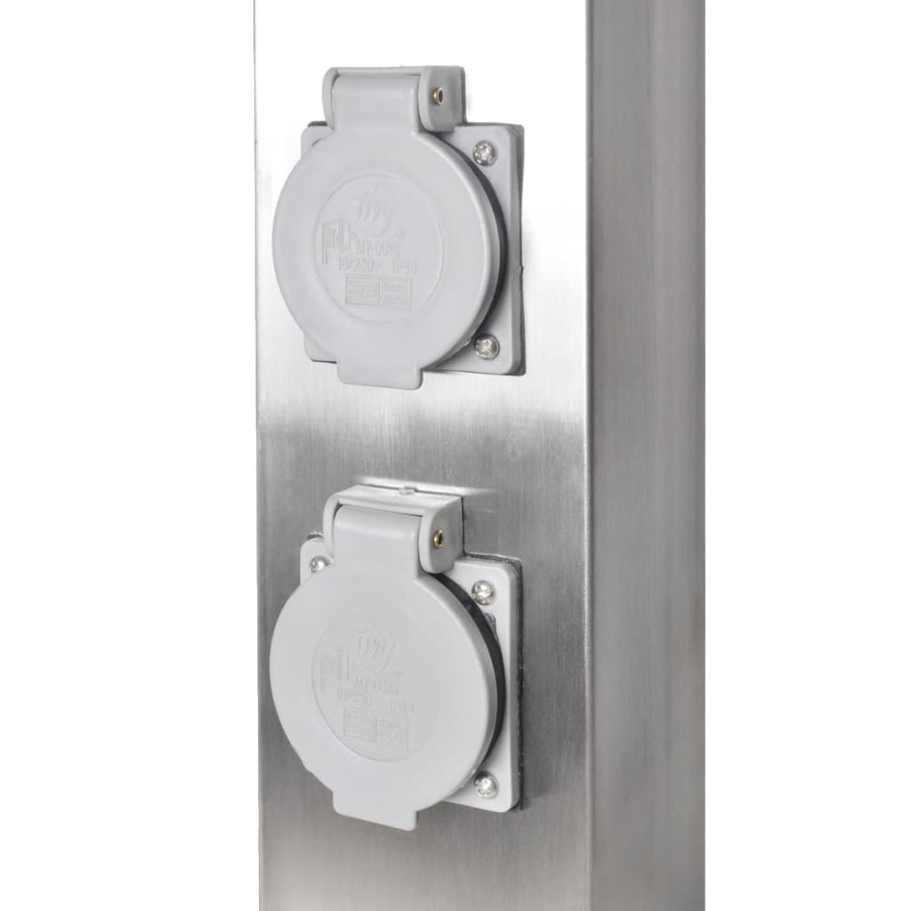 Presa Elettrica da Giardino a Pilastro in Acciaio Inossidabile - homemem39