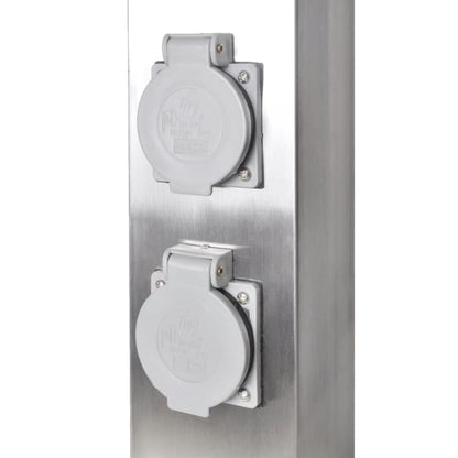 Presa Elettrica da Giardino a Pilastro in Acciaio Inossidabile - homemem39